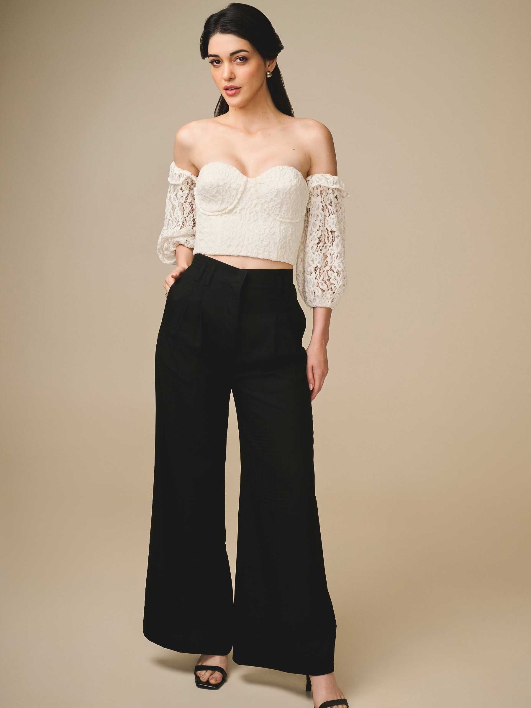 Noir Wool Relaxed Trousers