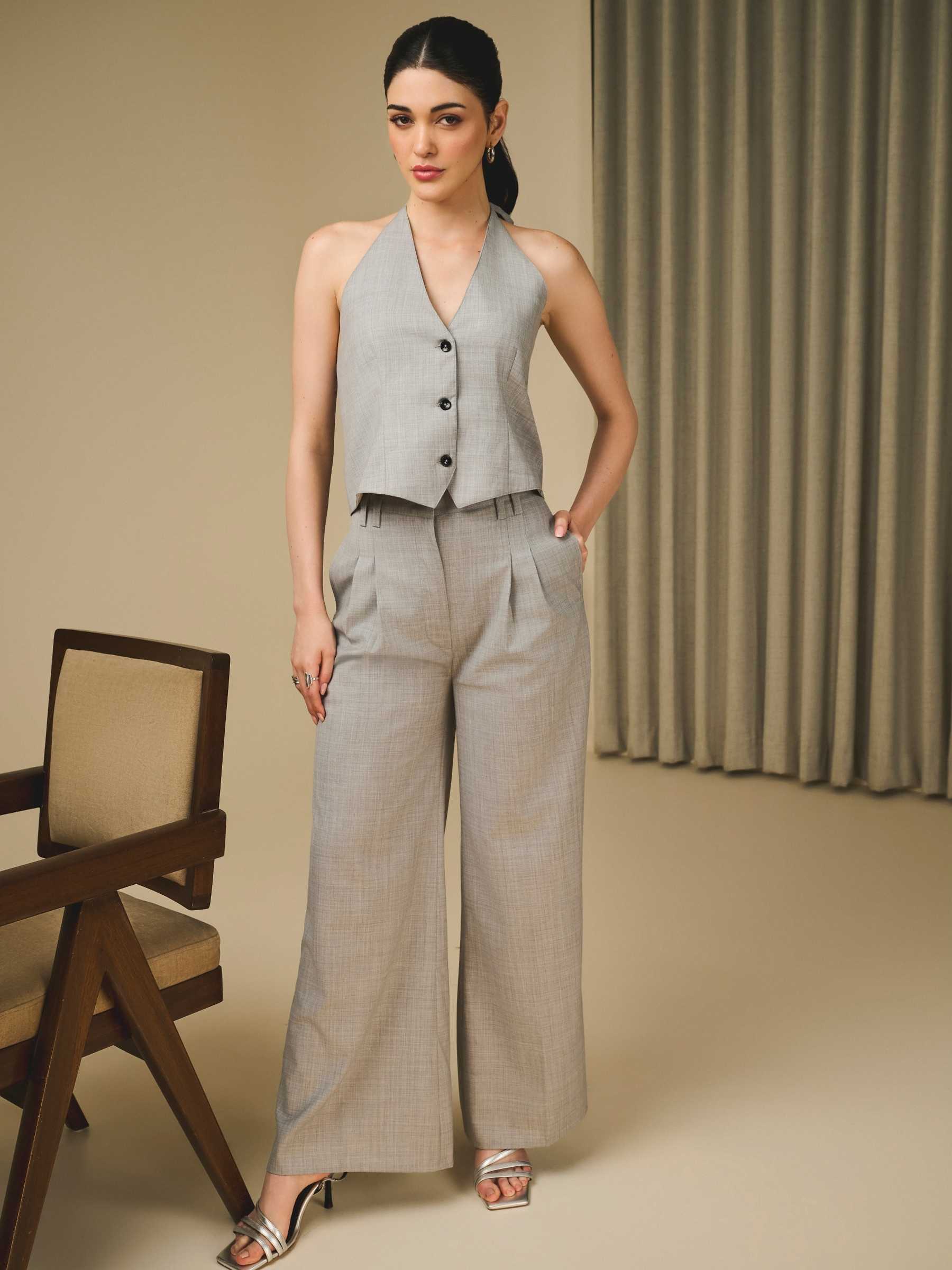 Smoke Grey Halter Vest