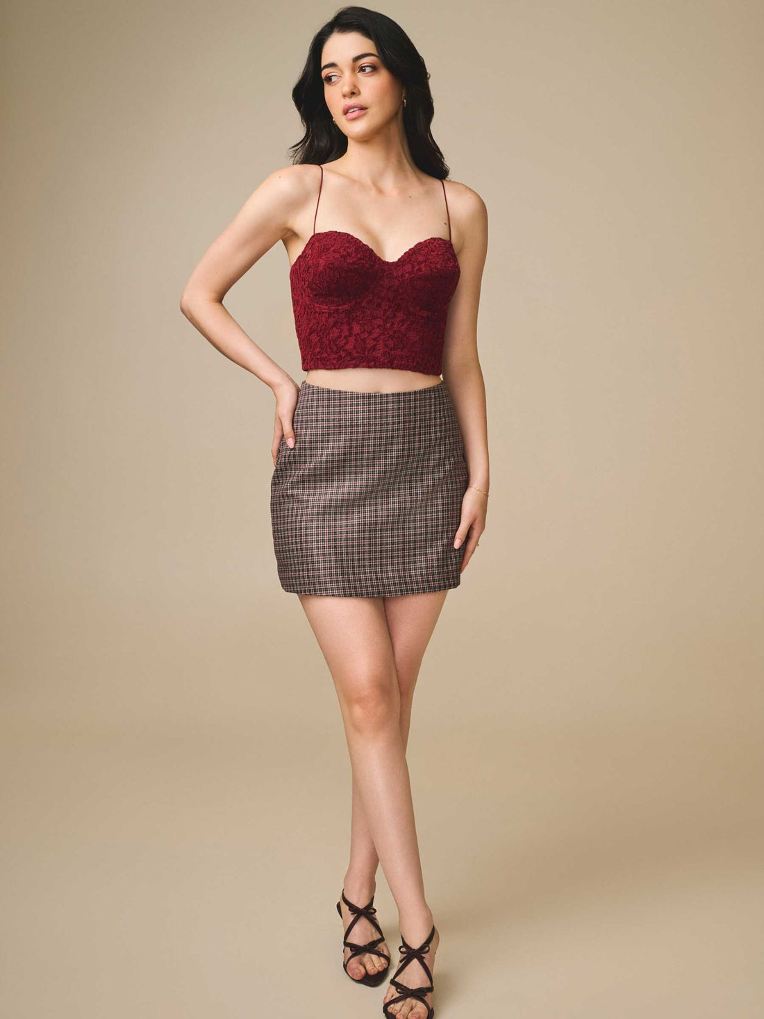 Check Mini Skirt
