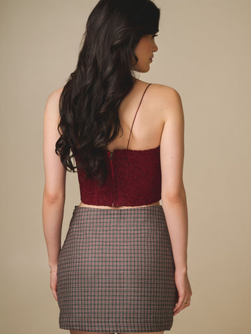 Designer checkered skirt for women